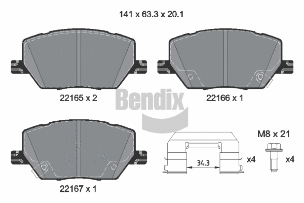 Brake Pad Set, disc brake (BPD2485)