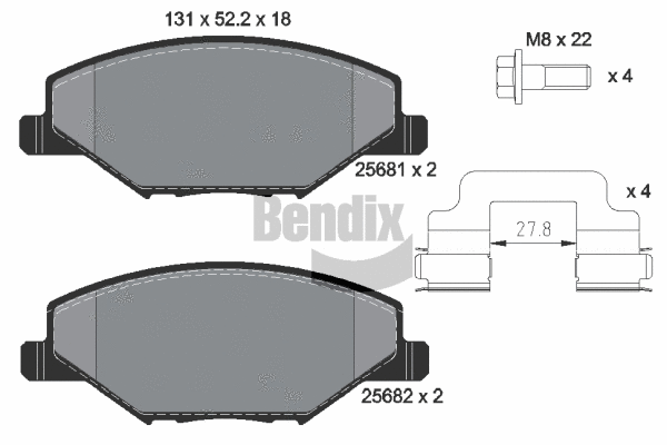 Brake Pad Set, disc brake (BPD1565)