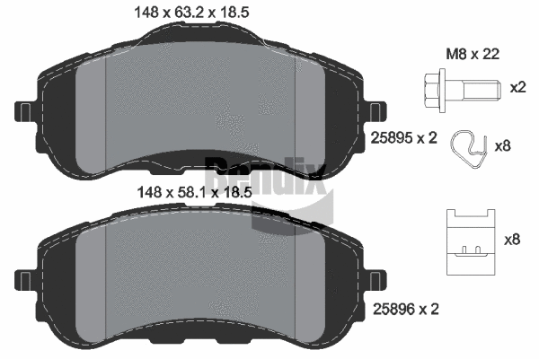 Brake Pad Set, disc brake (BPD1072)