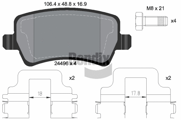 Brake Pad Set, disc brake (BPD1194)