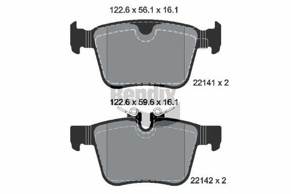 Brake Pad Set, disc brake (BPD1193)