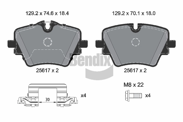 Brake Pad Set, disc brake (BPD2504)