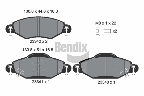 Brake Pad Set, disc brake (BPD1245)