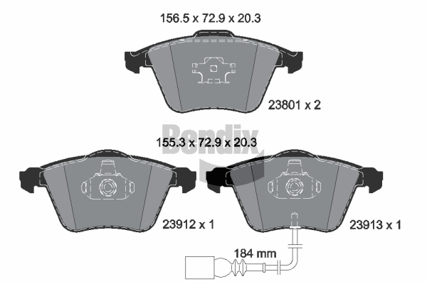Brake Pad Set, disc brake (BPD1561)