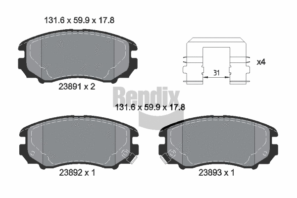 Brake Pad Set, disc brake (BPD1620)
