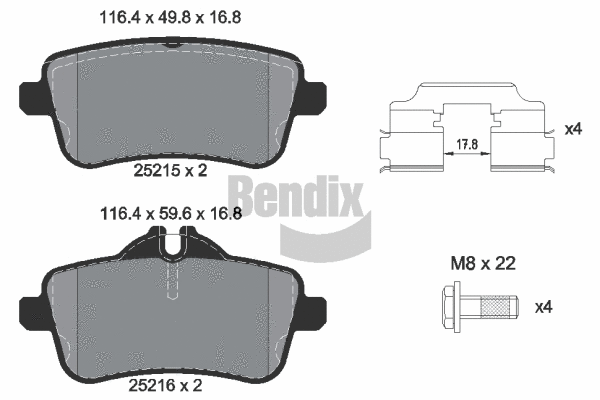 Brake Pad Set, disc brake (BPD1570)