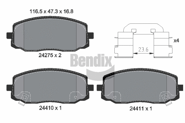 Brake Pad Set, disc brake (BPD1267)