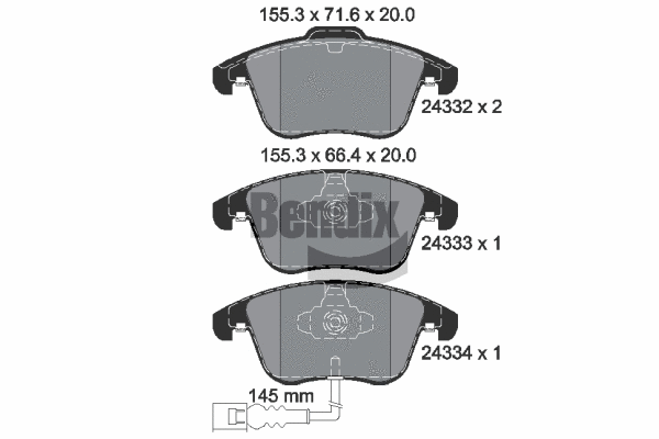 Brake Pad Set, disc brake (BPD1149)