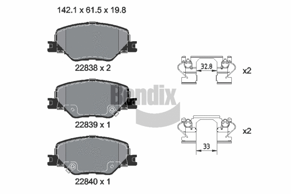 Brake Pad Set, disc brake (BPD2446)