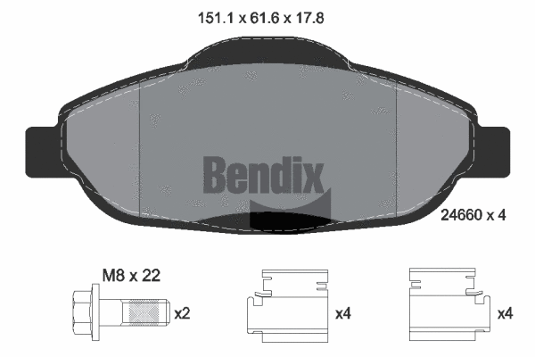Brake Pad Set, disc brake (BPD1036)