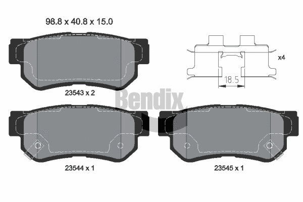 Brake Pad Set, disc brake (BPD1386)