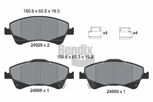 Brake Pad Set, disc brake (BPD1238)