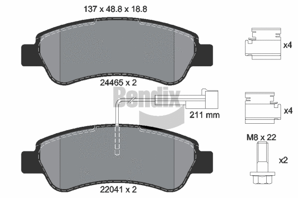 Brake Pad Set, disc brake (BPD1025)