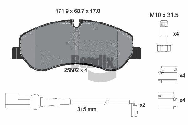 Brake Pad Set, disc brake (BPD1074)