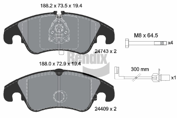 Brake Pad Set, disc brake (BPD1108)