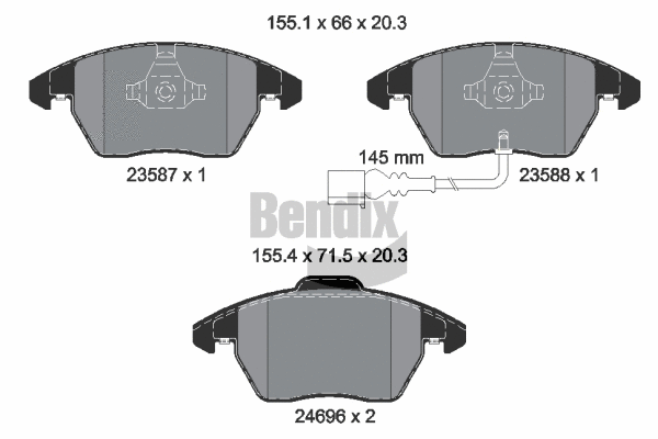 Brake Pad Set, disc brake (BPD1087)