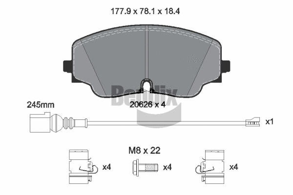 Brake Pad Set, disc brake (BPD1662)