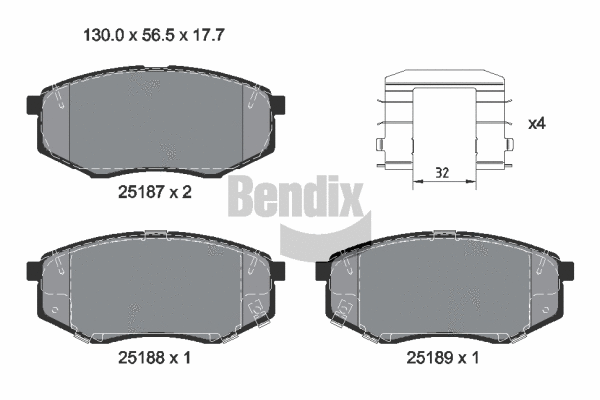 Brake Pad Set, disc brake (BPD1421)