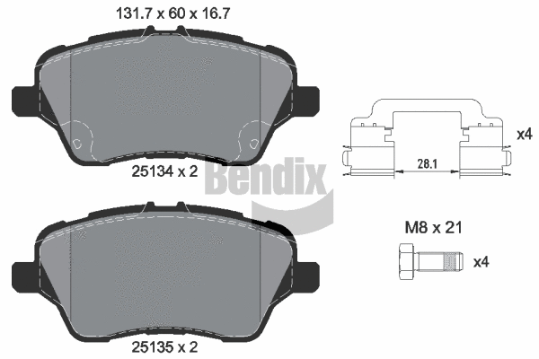Brake Pad Set, disc brake (BPD1139)