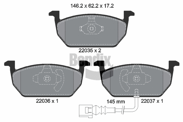 Brake Pad Set, disc brake (BPD1092)