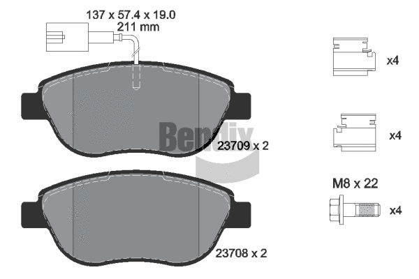 Brake Pad Set, disc brake (BPD1053)