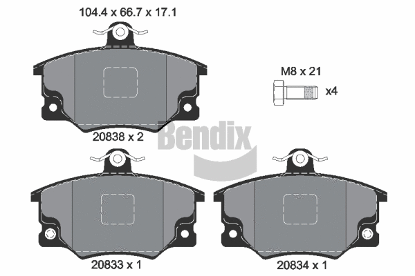 Brake Pad Set, disc brake (BPD1391)