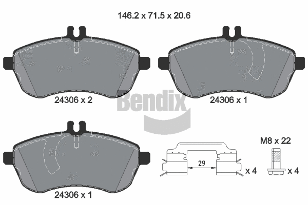 Brake Pad Set, disc brake (BPD1415)