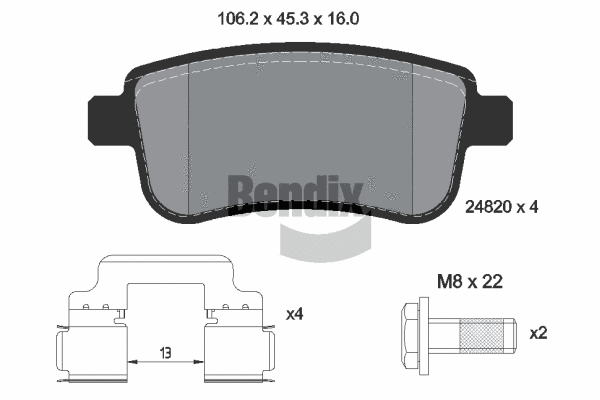 Brake Pad Set, disc brake (BPD1133)