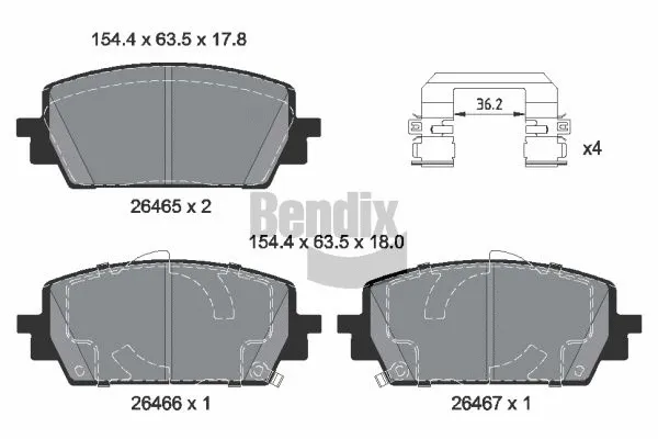 Brake Pad Set, disc brake (BPD2385)