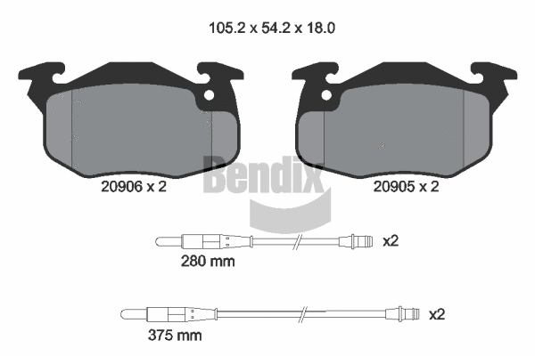 Brake Pad Set, disc brake (BPD1538)