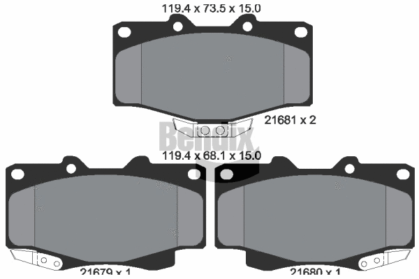 Brake Pad Set, disc brake (BPD1578)