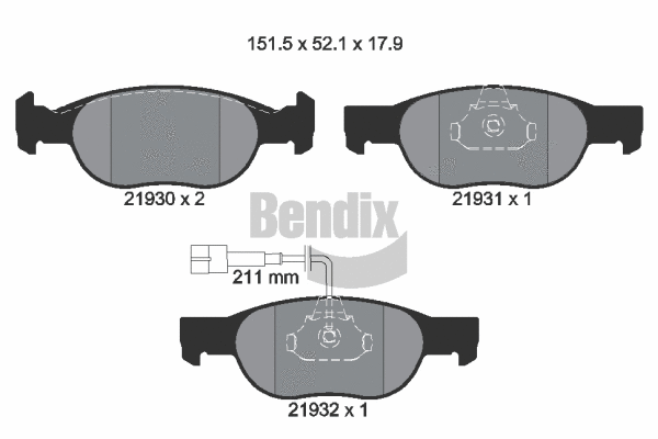 Brake Pad Set, disc brake (BPD1446)
