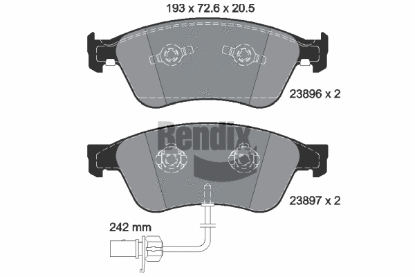Brake Pad Set, disc brake (BPD1612)