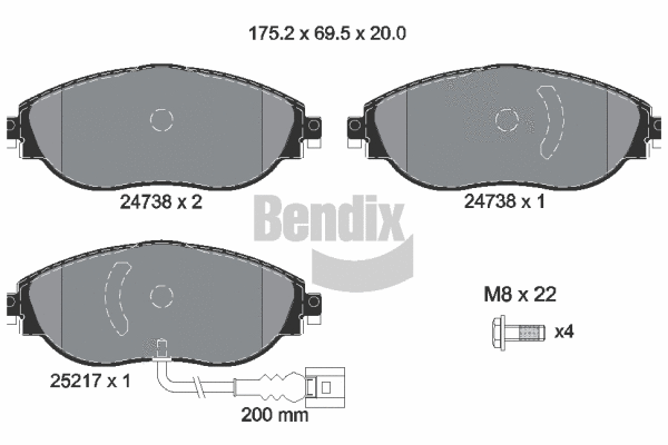 Brake Pad Set, disc brake (BPD1333)