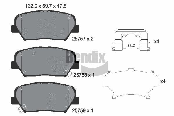 Brake Pad Set, disc brake (BPD1524)