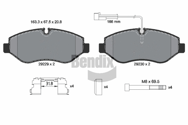 Brake Pad Set, disc brake (BPD1268)