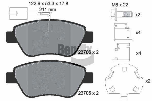 Brake Pad Set, disc brake (BPD1012)