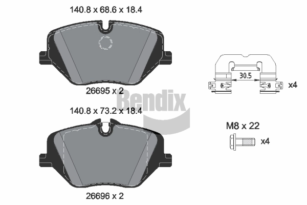Brake Pad Set, disc brake (BPD2493)