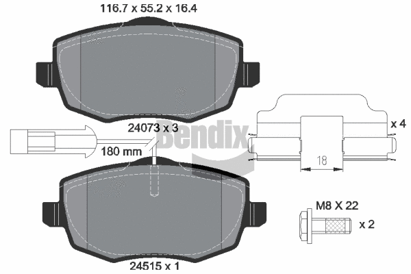 Brake Pad Set, disc brake (BPD1187)