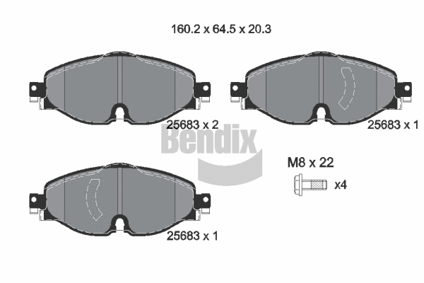 Brake Pad Set, disc brake (BPD1388)