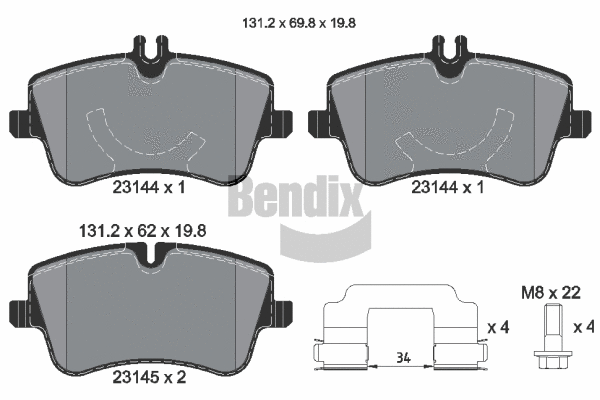 Brake Pad Set, disc brake (BPD1520)