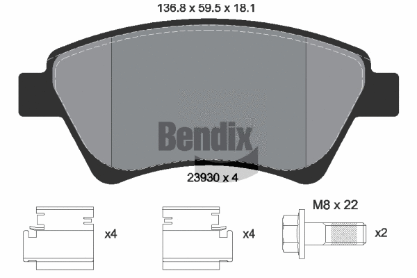 Brake Pad Set, disc brake (BPD1064)