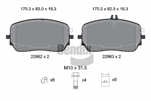 Brake Pad Set, disc brake (BPD2476)