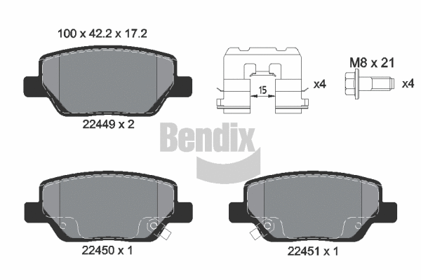 Brake Pad Set, disc brake (BPD1422)