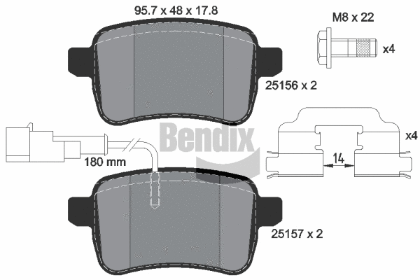 Brake Pad Set, disc brake (BPD1156)