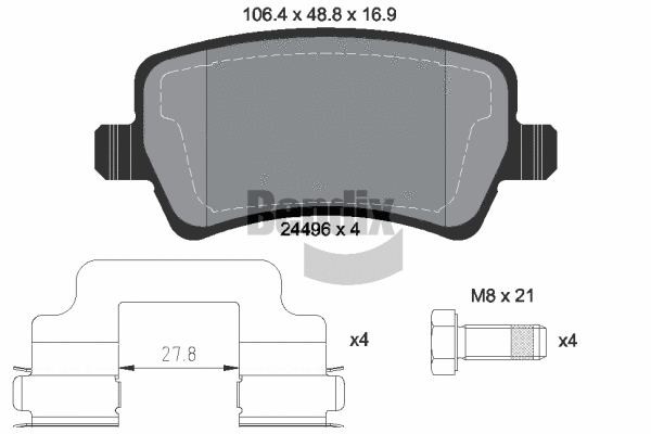 Brake Pad Set, disc brake (BPD1138)