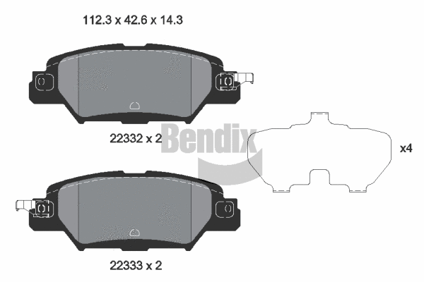 Brake Pad Set, disc brake (BPD1883)