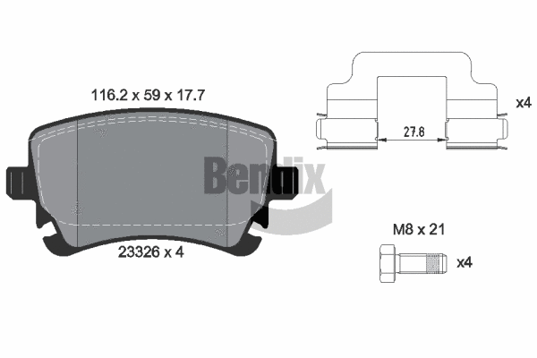 Brake Pad Set, disc brake (BPD1286)