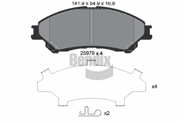 Brake Pad Set, disc brake (BPD1258)