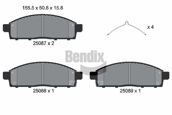 Brake Pad Set, disc brake (BPD1548)